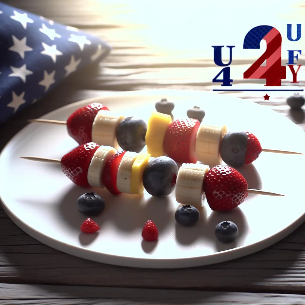 4th of July Red, White, and Blue Fruit Skewers Recipe