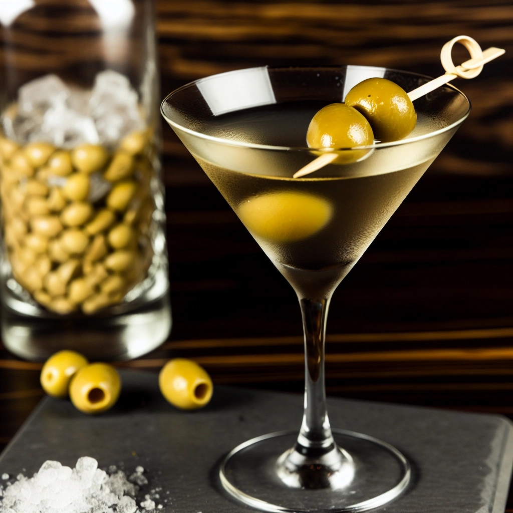 Classic Olive Garnished Dirty Martini Recipe