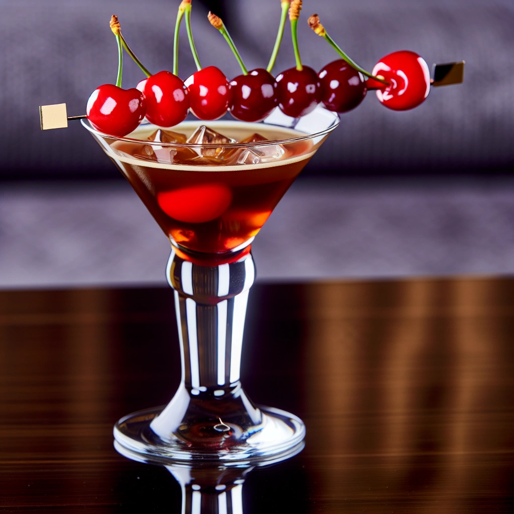 Elegant Cherry Decorated Manhattan Recipe