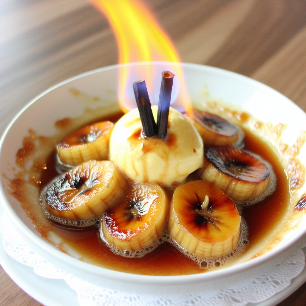 Flambéed Bananas in Buttery Rum Sauce Recipe