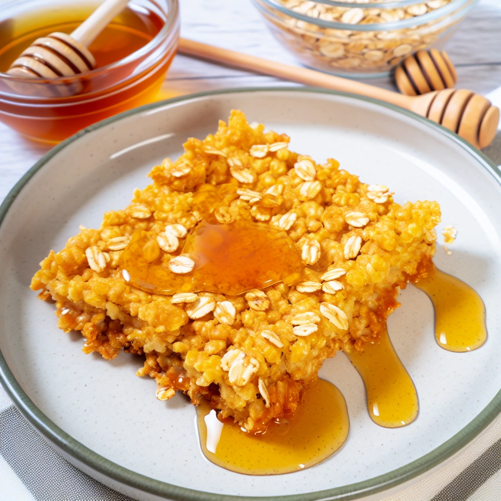 Golden Crunchy Flapjacks with Oats and Honey Recipe