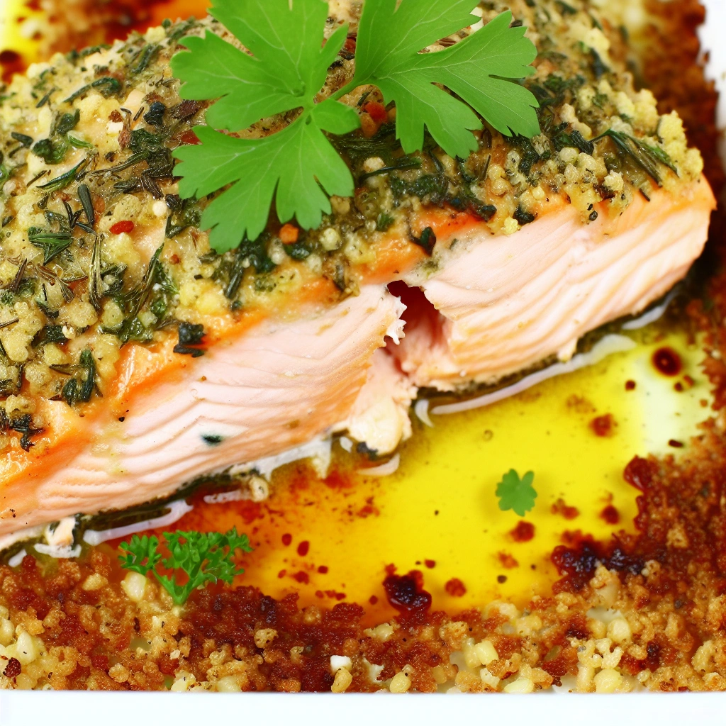 Oven Baked Salmon With Herb Crust Recipe