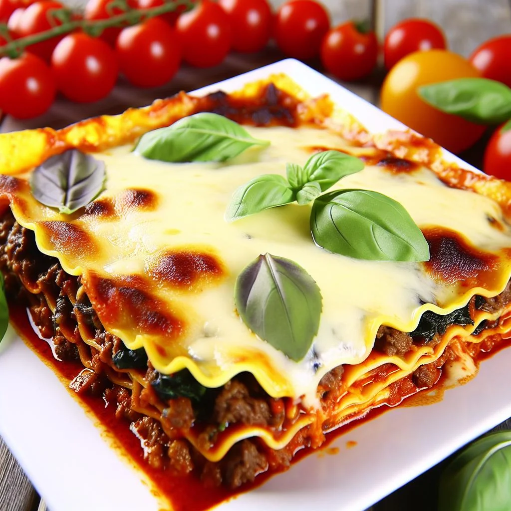 Rich and Hearty Beef Lasagne with Three-Cheese Layer Recipe